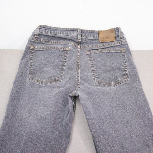 Mossimo Distressed Black Jeans Size 6 Stretch Women Bikercore Edgy Punk Boot Cut - Picture 14 of 16